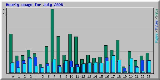 Hourly usage for July 2023